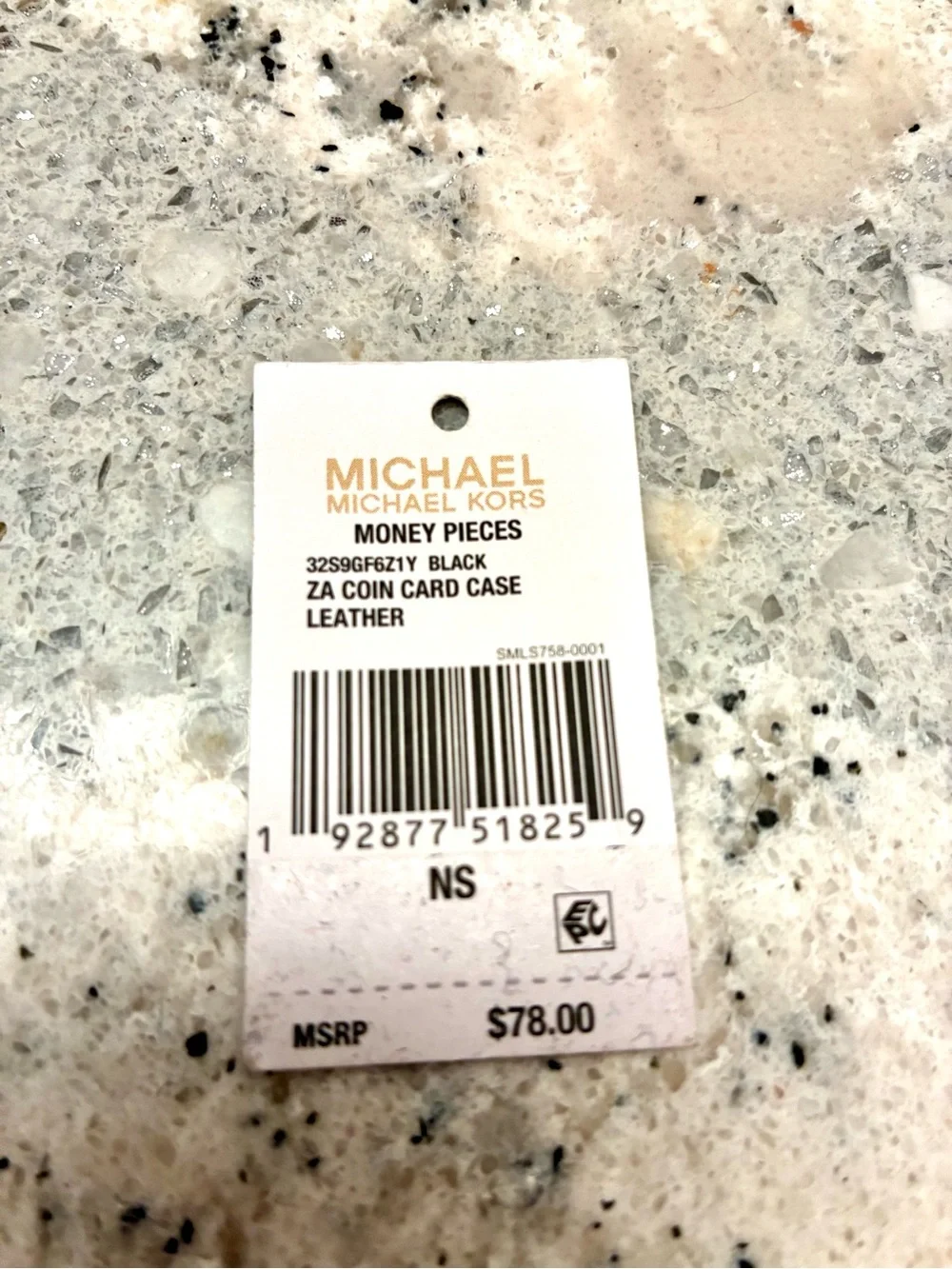 NWT Michale Kors Zip leather card wallet